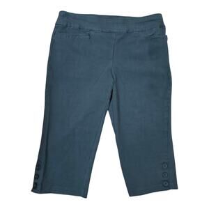 Christopher & Banks Signature Slimming Cropped Capri Pants Size 16 Gray/Steel